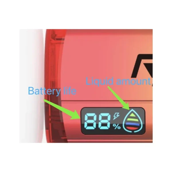 Battery life up close with arrows and text